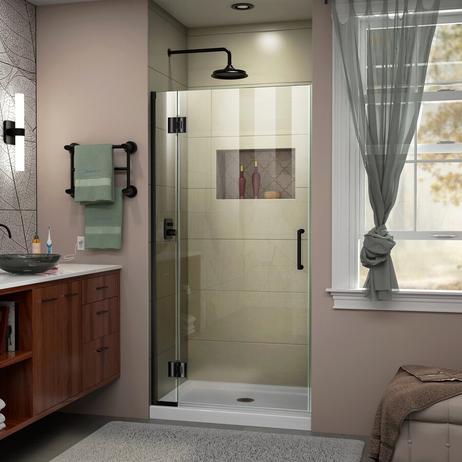 Dreamline Unidoor X 34 In To W Frameless Satin Black Hinged Dreamline Unidoor X 34 In To W Frameless Satin Black Hinged Shower Door