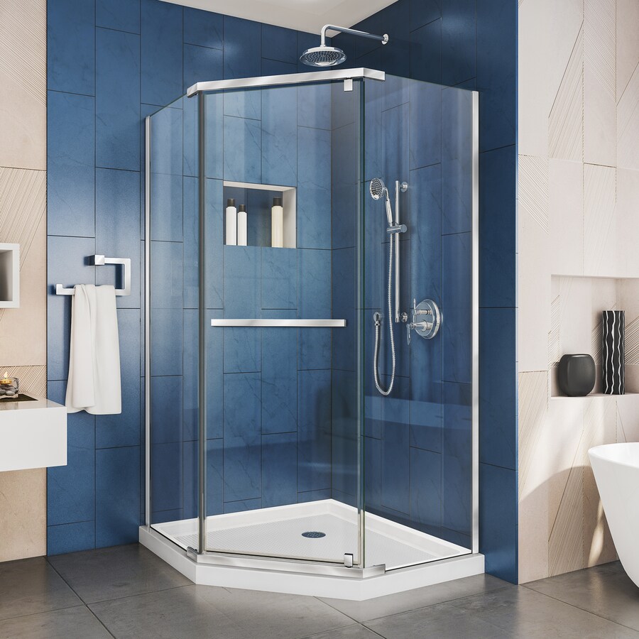 Dreamline Prism Chrome 74 75 In X 38 In X 38 In 2 Piece Neo Angle Corner Shower Kit In The Corner Shower Kits Department At Lowes Com