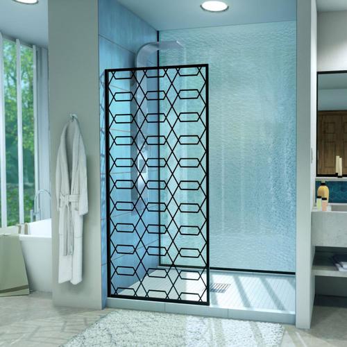 Dreamline Linea Maze 34 In To 34 In W Frameless Fixed Satin Black