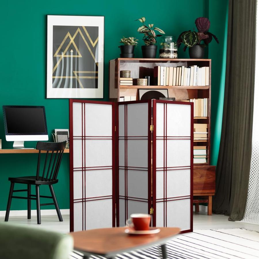 Oriental Furniture 3Panel Rosewood Paper Folding Shoji Style Room