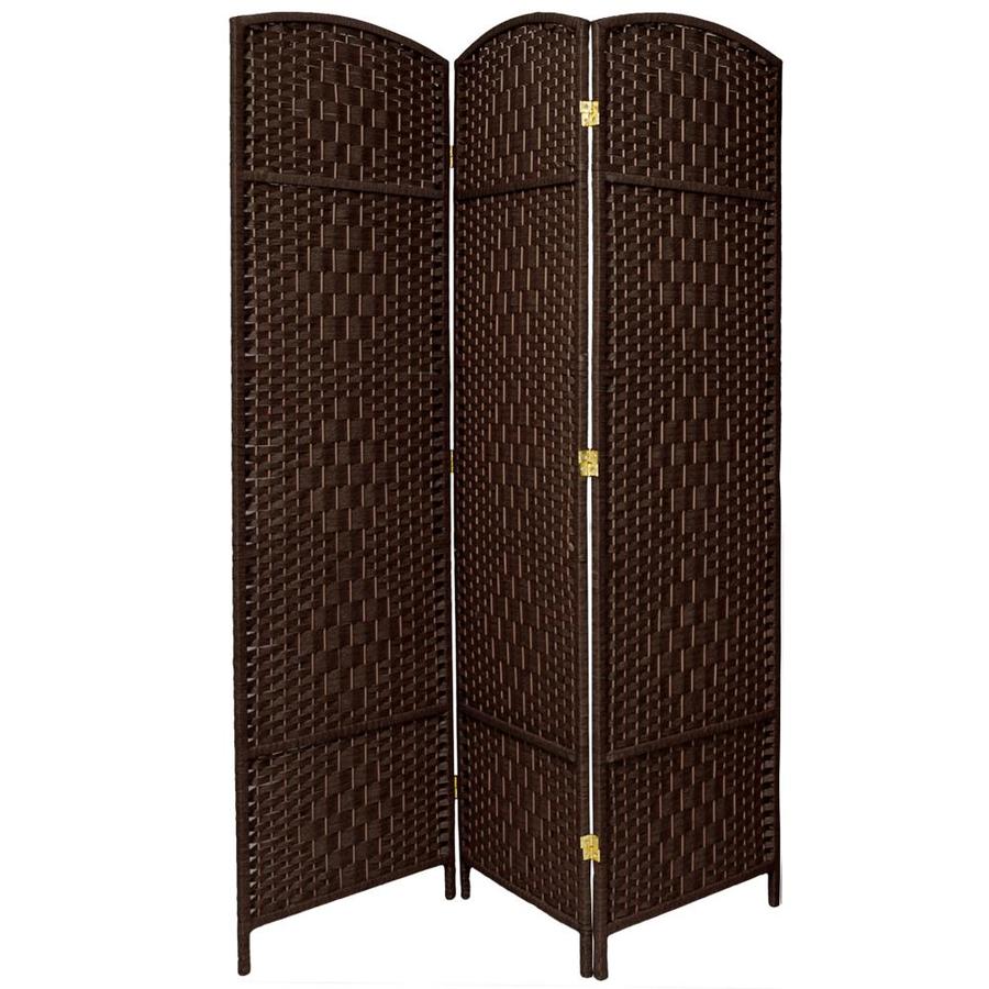 Red Lantern 3-Panel Dark Mocha Cellulose Fiber Folding Transitional Style Room Divider