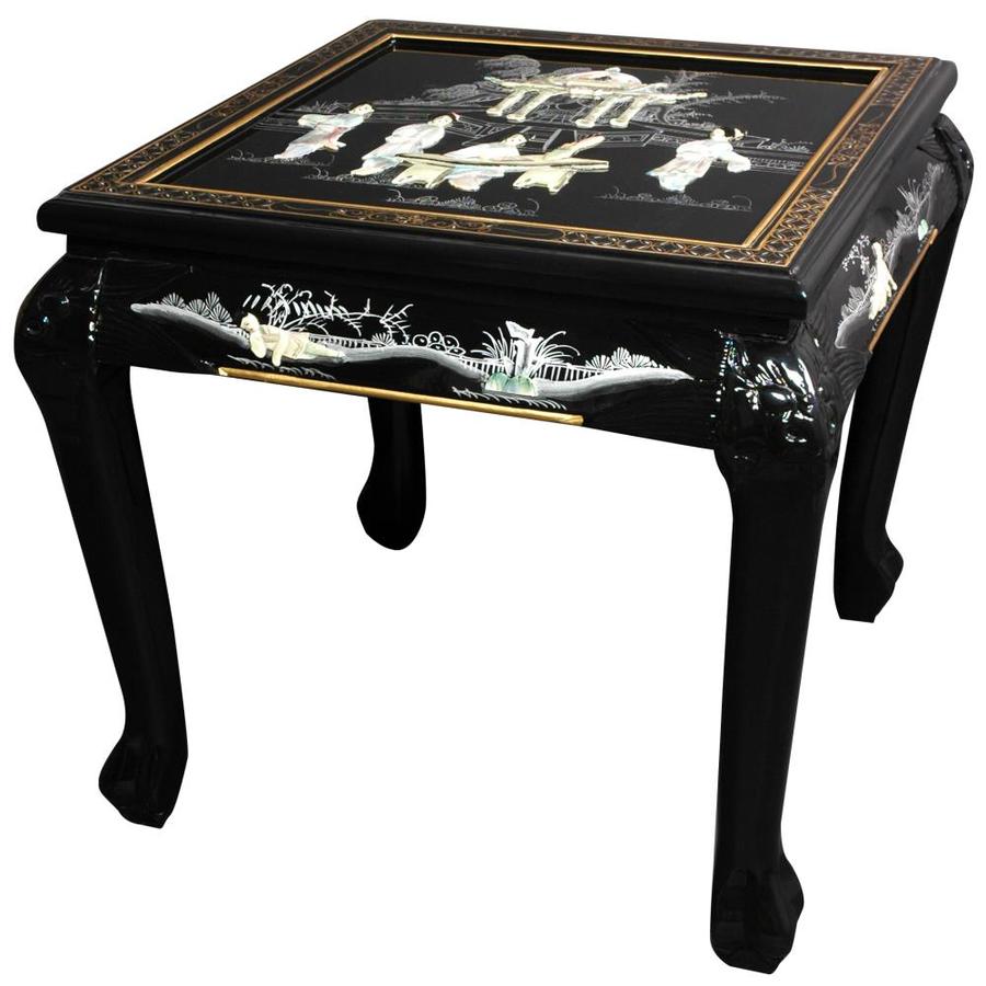 Red Lantern Oriental Furniture Black Wood End Table at Lowes.com