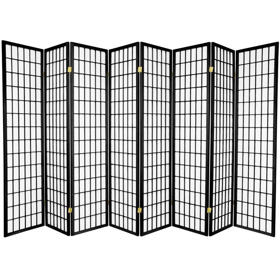 Oriental Furniture 8-Panel Black Paper Folding Shoji Style Room Divider