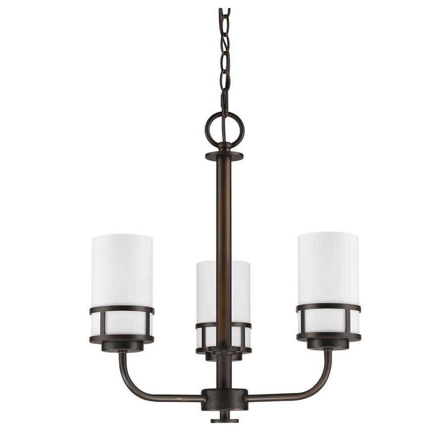 Acclaim Lighting Alexis 3Light Oil Rubbed Bronze Transitional Etched Glass Shaded Chandelier at