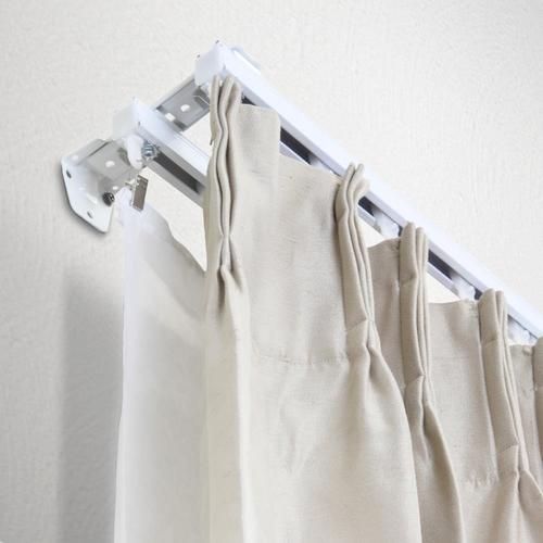 Rod Desyne White Aluminum Double Traverse Curtain Rod At Lowes Com