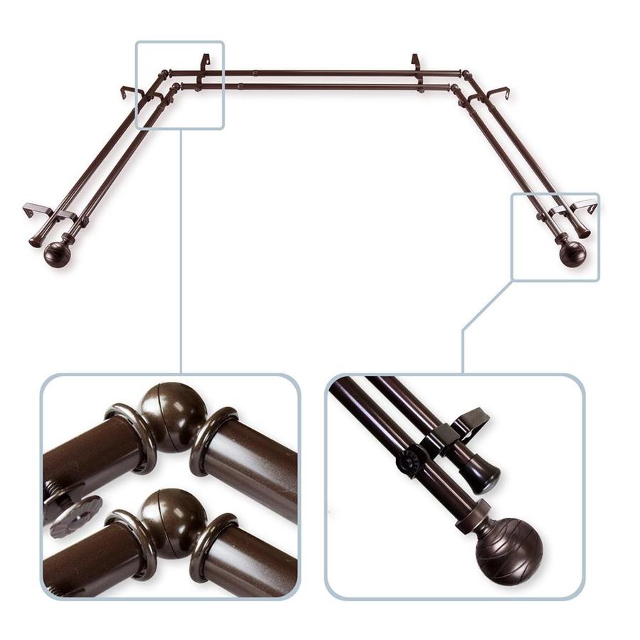 Rod Desyne Double Bay Window Curtain With Arman Finials At Com Rod Desyne Double Bay Window Curtain With Arman Finials
