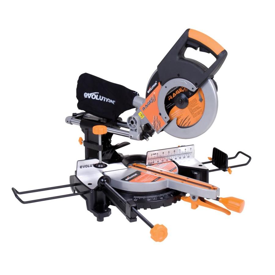 Evolution RAGE3 10-in 15-Amp Single Bevel Sliding Laser Compound Miter Saw