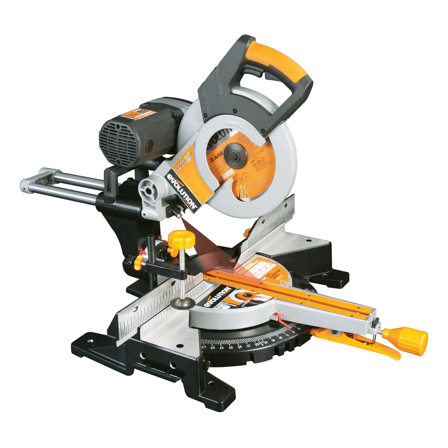 Evolution RAGE 10-in 15-Amp Dual Bevel Sliding Laser Compound Miter Saw