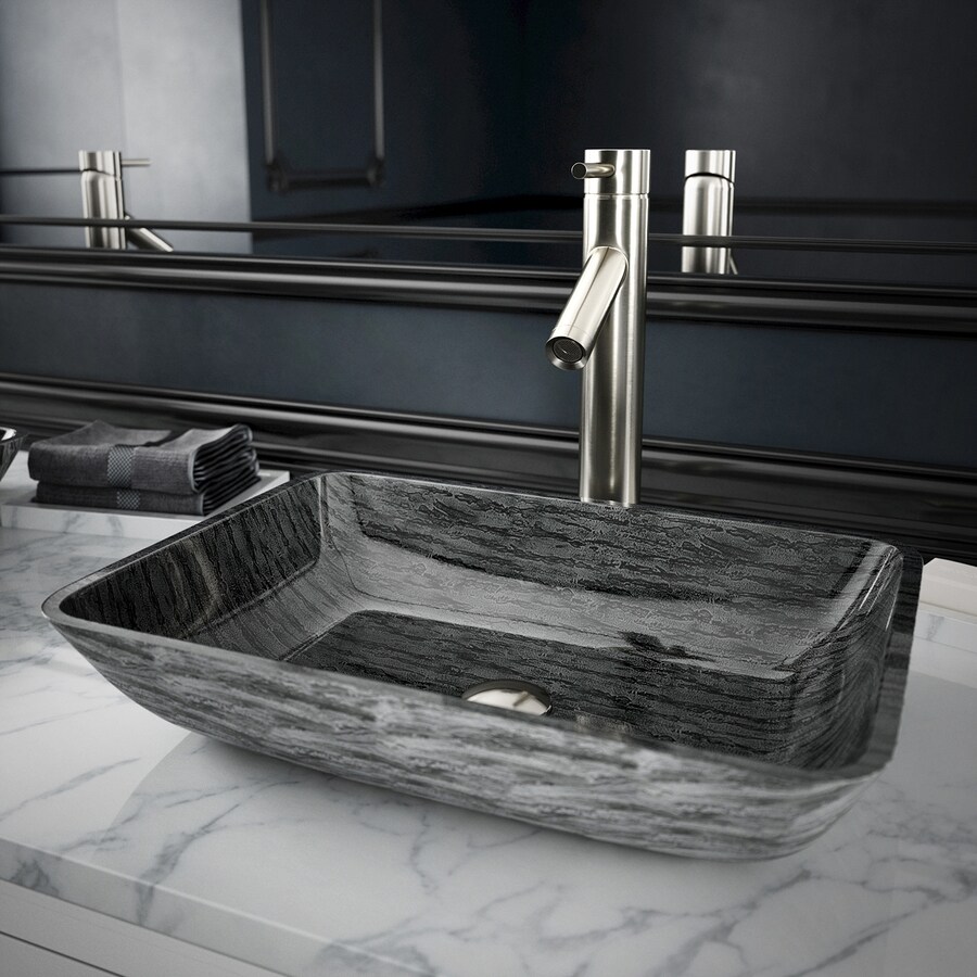 Vigo Dior Brushed Nickel 1 Handle Vessel Watersense Bathroom Sink
