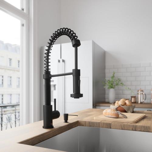 Vigo Edison Matte Black 1 Handle Deck Mount Pull Down Commercial Residential Kitchen Faucet At Lowes Com