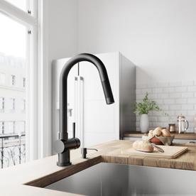 Black Kitchen Faucets At Lowes Vigo Gramercy Matte Black 1 Handle Deck Mount Pull Down Kitchen Faucet