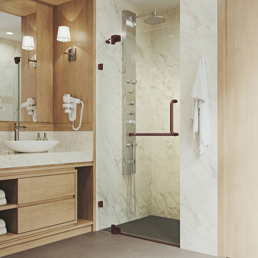 Vigo Pirouette 36 In To 42 W Frameless Oil Rubbed Bronze Hinged Vigo Pirouette 36 In To 42 W Frameless Oil Rubbed Bronze Hinged Shower