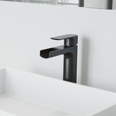 Vigo Amada Matte Black 1 Handle Vessel Watersense Bathroom Sink
