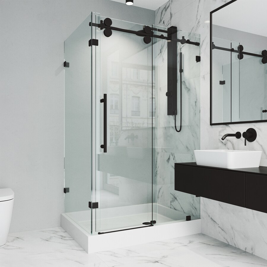 36 x 48 shower enclosure prev article vigo winslow 36 48 frameless sliding door shower enclosure in matte black with right drain 36 x 48 shower enclosure prev article vigo winslow 36 48 frameless sliding door shower enclosure in matte black with right drain