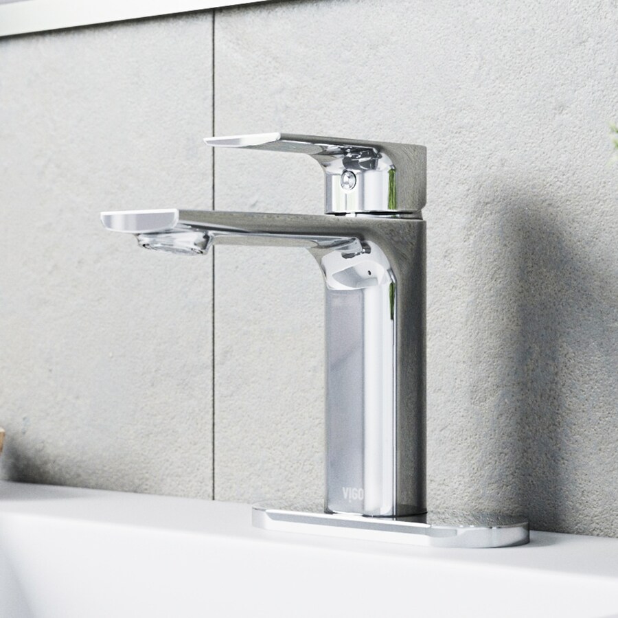 Vigo Davidson Chrome 1 Handle Single Hole Watersense Bathroom Sink