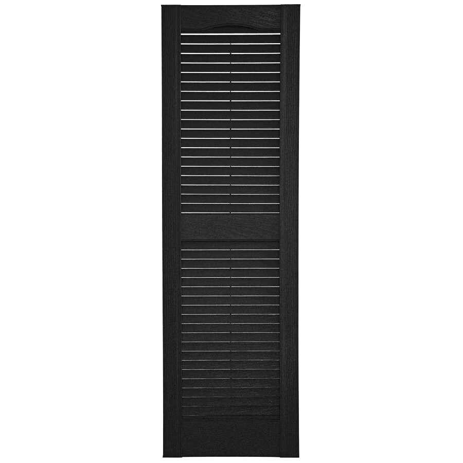 Custom Shutters llc. 2Pack Black Louvered Vinyl Exterior Shutters