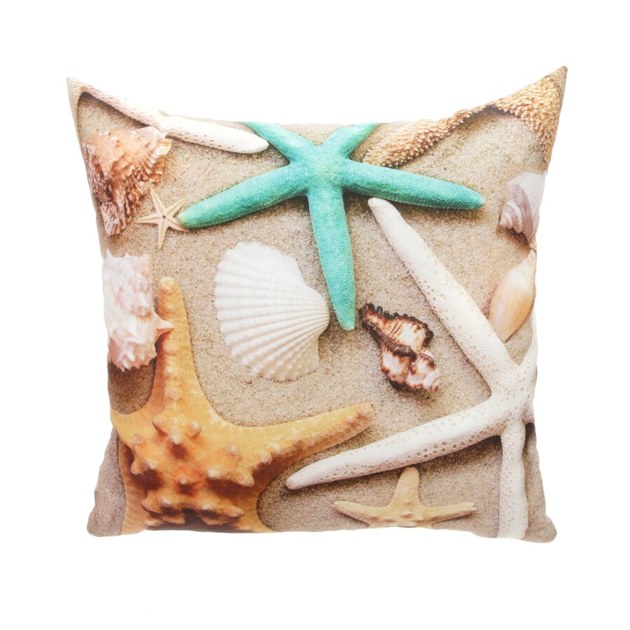 Garden Treasures Graphic Print Starfish Square Throw Pillow At