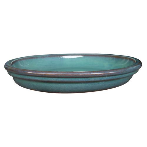 allen + roth 7.6in Teal Ceramic Plant Saucer in the Plant Saucers