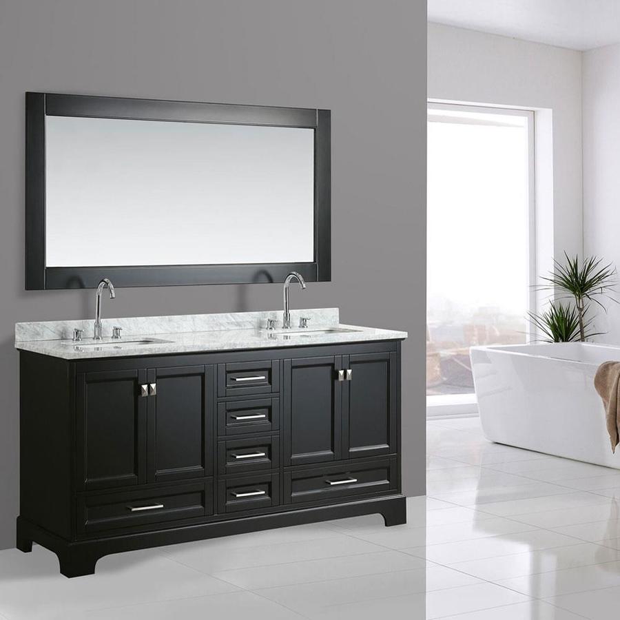 Design Element Omega 72-in Espresso Double Sink Bathroom Vanity with ...