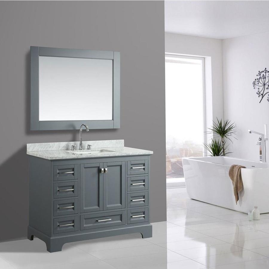 Design Element Omega 48-in Gray Undermount Single Sink Bathroom Vanity ...