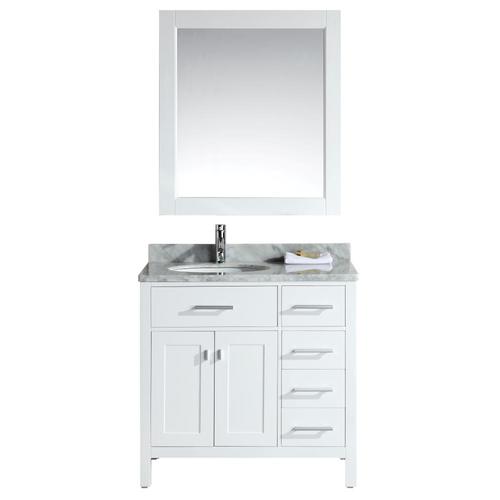 Design Element London 36 In White Single Sink Bathroom Vanity With White Single Sink Bathroom Vanity