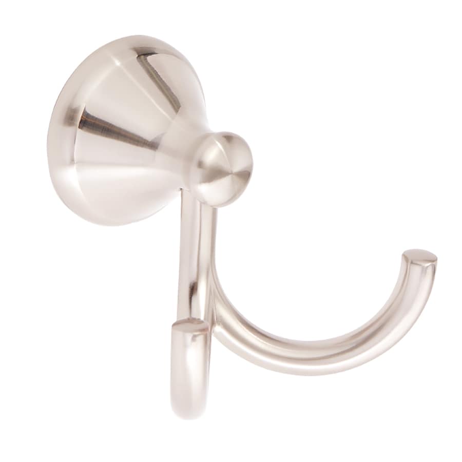 Style Selections Bailey Double Hook Brushed Nickel Towel Hook in the Towel Hooks department at