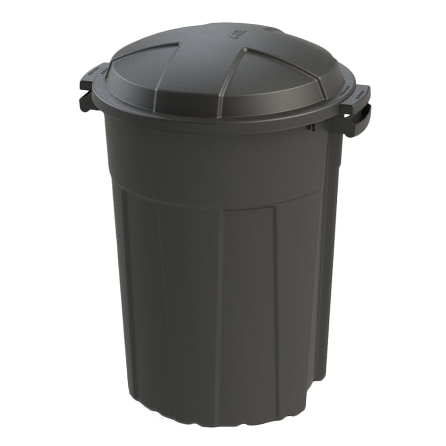 Shop Trash Cans at Lowes.com - Blue Hawk 32-Gallon Black Outdoor Trash Can