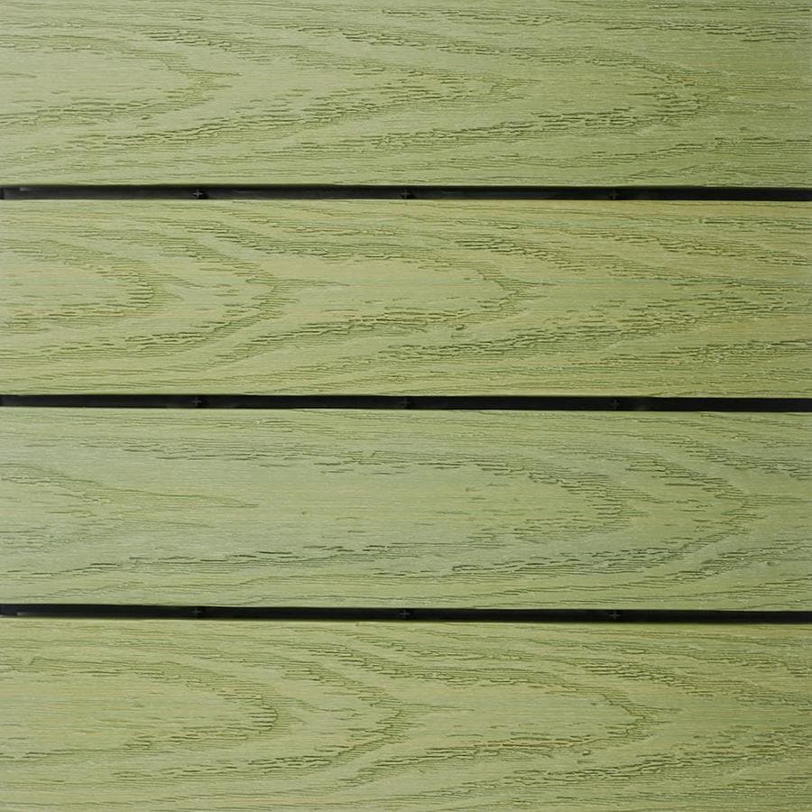 NewTechWood (Actual: 0.88-in x 12-in x 12-in) Quick Deck Tile Irish Green Prefinished Composite Deck Tile