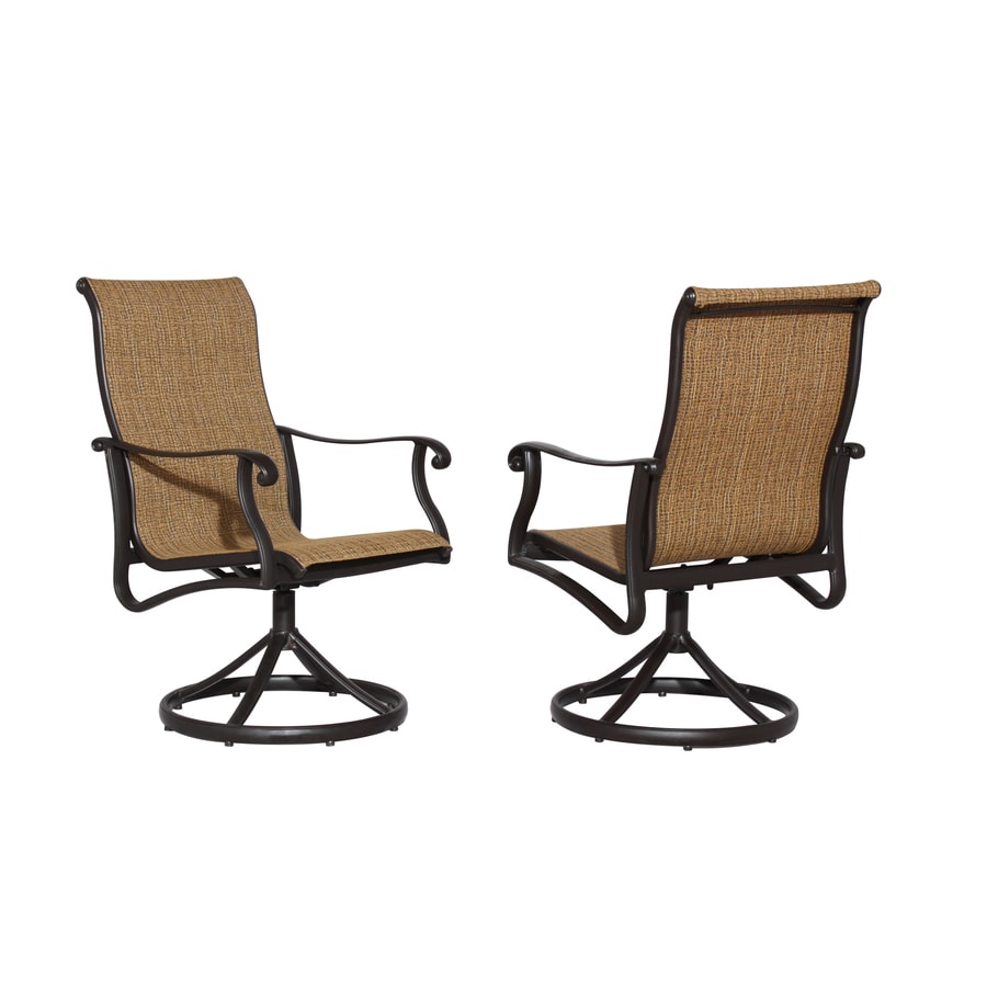 Allen Roth Safford 2 Count Brown Aluminum Swivel Rocker Patio