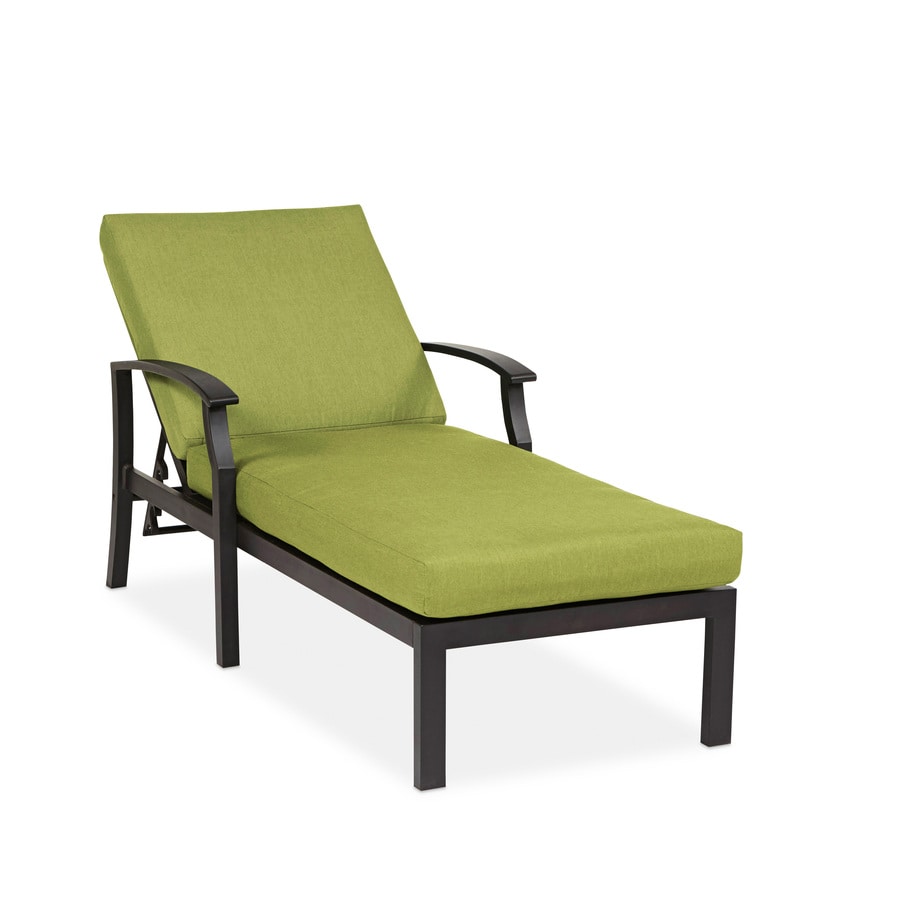 Allen + roth Carrinbridge Aluminum Chaise Lounge Chair with Cilantro