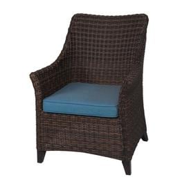 allen + roth Atworth Set of 2 Metal Stationary Dining Chair(s) with Peaccock Blue Cushioned Seat