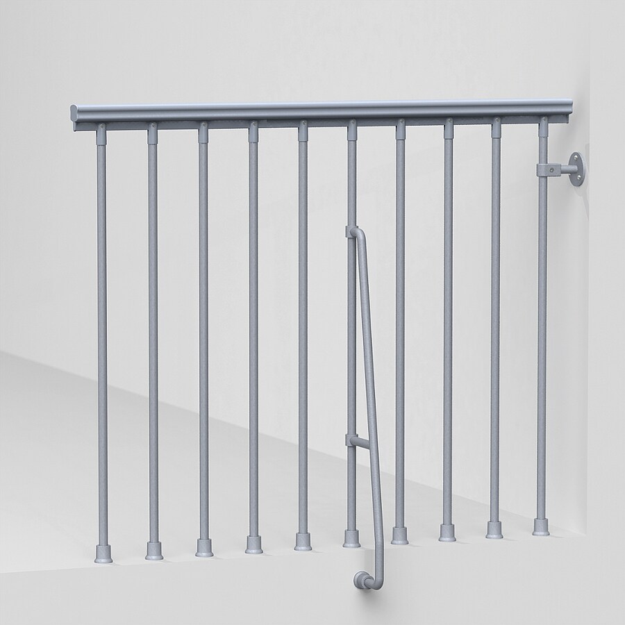 Arke Eureka 3.9ft Gray Painted Stair Railing Kit at