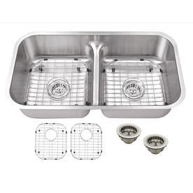 Undermount Kitchen Sinks At Lowes Superior Sinks 32 5 In X 18 125 Brushed Satin Double Basin Undermount Residential