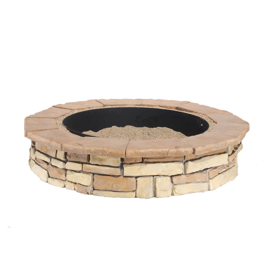 Panama 44 In W X 44 In L Browns Tans Concrete Fire Pit Kit At