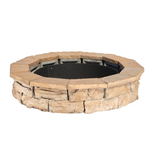 Pantheon 44-in W x 44-in L Browns/Tans Concrete Fire Pit Kit at Lowes.com