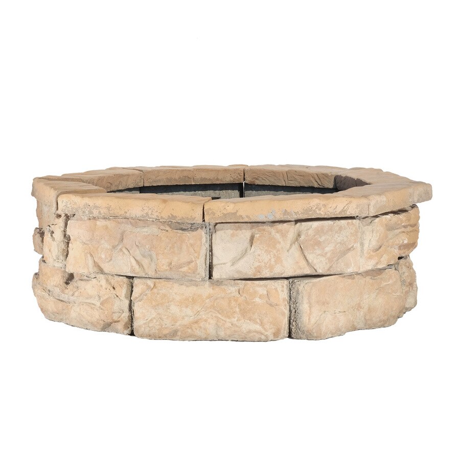 Pantheon 30 In W X 30 In L Browns Tans Concrete Fire Pit Kit At