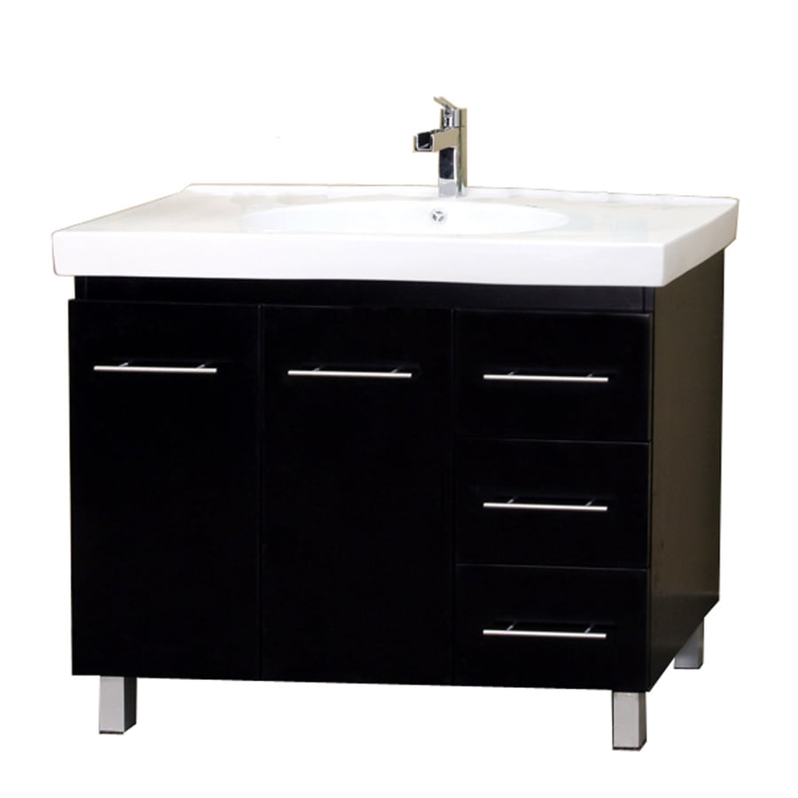 Bellaterra Home 39-in Black Single Sink Bathroom Vanity ...