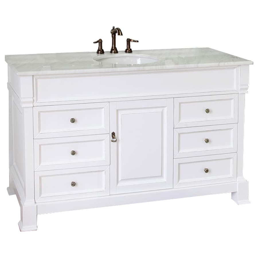 Bellaterra Home White Undermount Single Sink Bathroom V