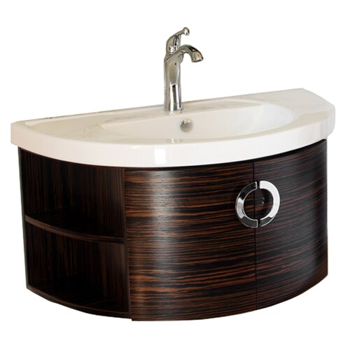 Bellaterra Home 34in Ebony/Zebra Single Sink Bathroom Vanity with