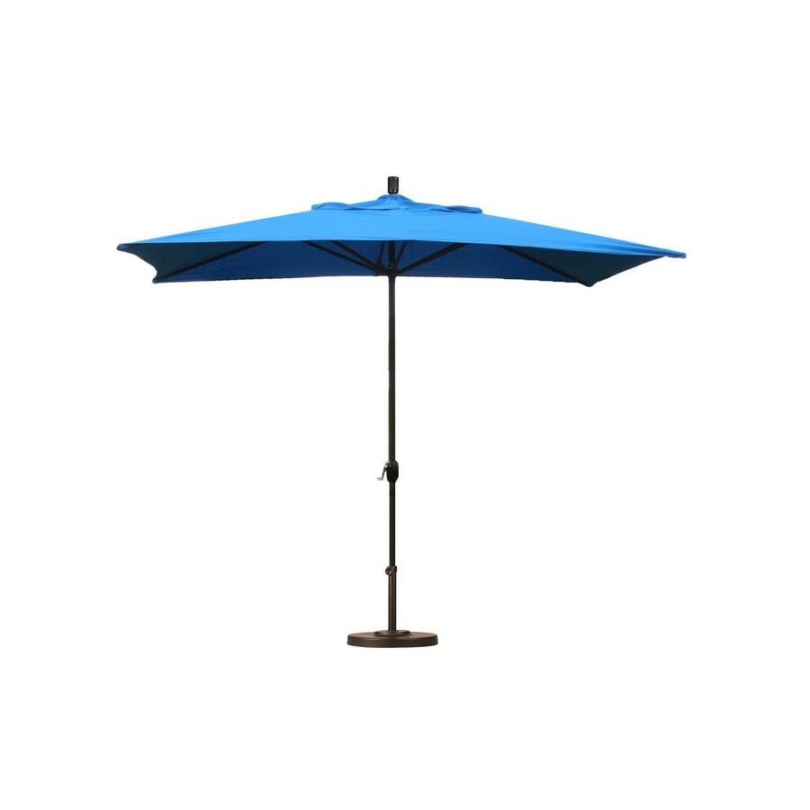 Escada Designs Pacific Blue Market 10 Ft No Tilt Rectangular Patio Umbrella With Aluminum Frame And Base At Lowes Com