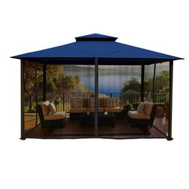 Paragon Outdoor Patio Furniture At Lowes Paragon Outdoor Brown Navy Metal Gazebo 10 7 W X 9 6 H 14 4