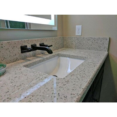 Curava Gelato Recycled Glass Kitchen Countertop Sample At Lowes Com
