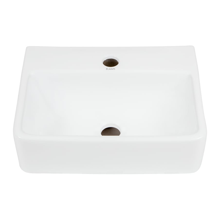 Elanti White WallMount Rectangular Bathroom Sink at