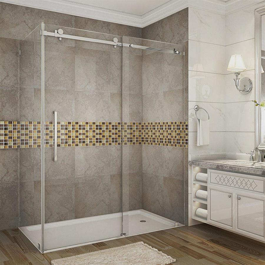 Aston Moselle 75 In H X 60 In W Clear Glass Shower Glass Panel In The   852920006712 