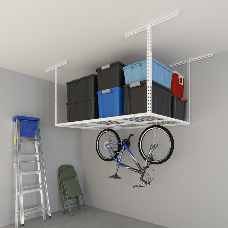 Fleximounts 36-in W x 96-in D Black Steel Overhead Garage Storage in ...