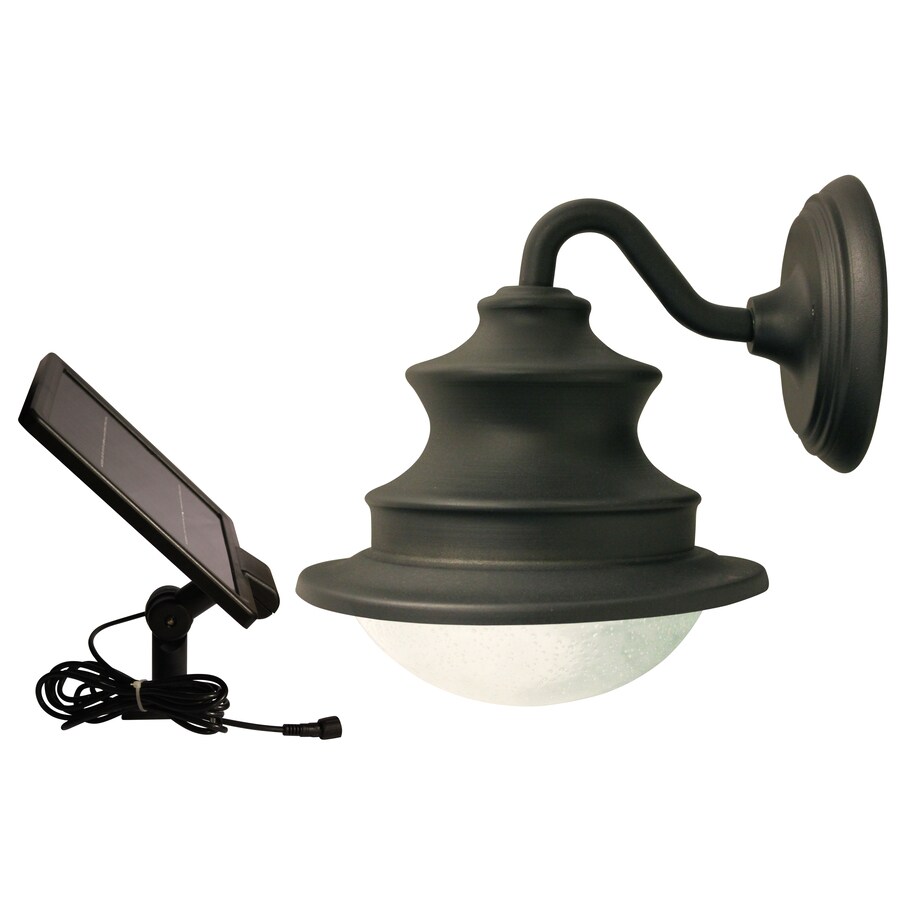 Gama Sonic Barn 10 In H Brown Solar Led Outdoor Wall Light At