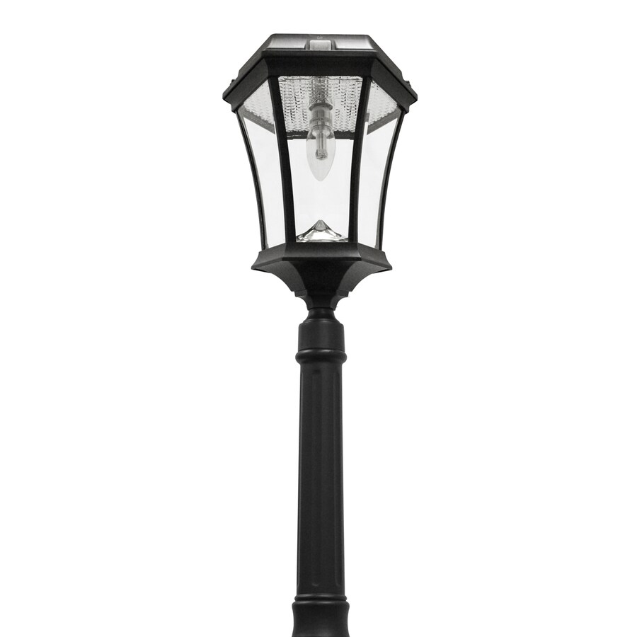 Gama Sonic Victorian Bulb 90-in H Black Solar LED Complete ...