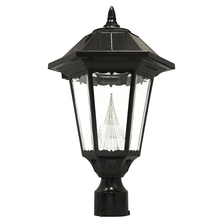 Shop Gama Sonic Windsor 20-in H Black Solar LED Post Light at Lowes.com