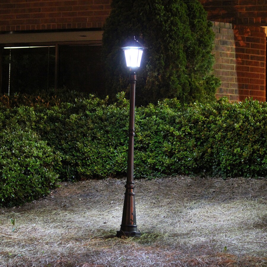 Gama Sonic Black Cast Aluminum Solar Power Led Outdoor Post Light Gama Sonic Black Cast Aluminum Solar Power Led Outdoor Post Light Lamppost New