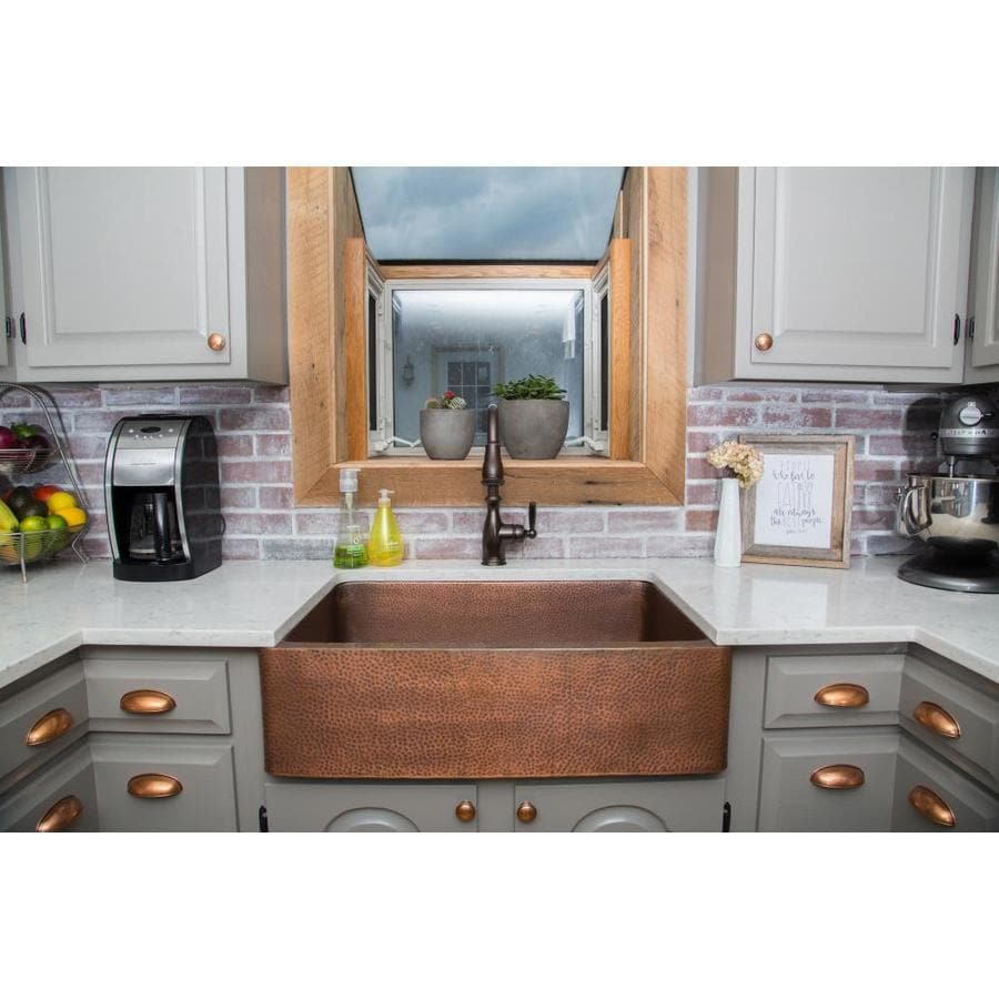 Shop Kitchen Sinks at Lowes.com - SINKOLOGY Adams 22-in x 33-in Antique Copper Single-Basin-Basin